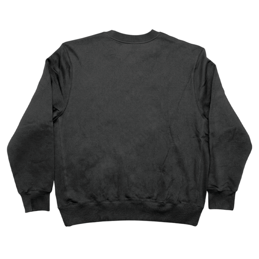 Custom Menโs & Womenโs Oversized Crew Neck Sweatshirt in Black โ Back View on White Background, Oversized Crew Neck Sweatshirt, Terry Cotton | CustomWhiz