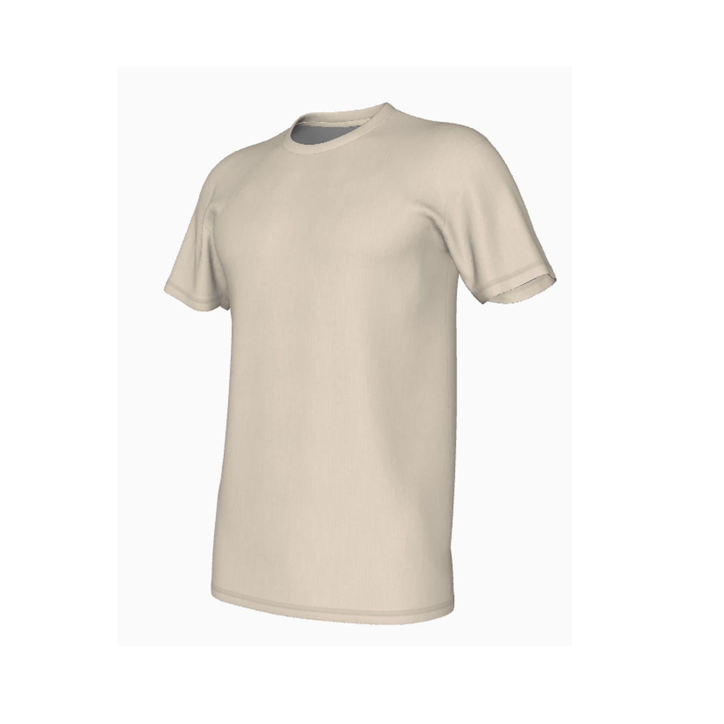 Custom Men’s & Women’s Tall Short Sleeve T-Shirt in Beige – 3D View on White Background, Tall Fit, Premium Organic Cotton | CustomWhiz
