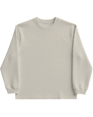Hoodies & Sweatshirts (2D) T-Shirt Men's Oversized Long Sleeve T-Shirt (Off White) - KUD 1671. (x 50)