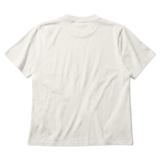 Custom (Unisex) Men’s & Women’s Boxy T-Shirt in White – Back View on White Background, Boxy Fit, Soft Cotton