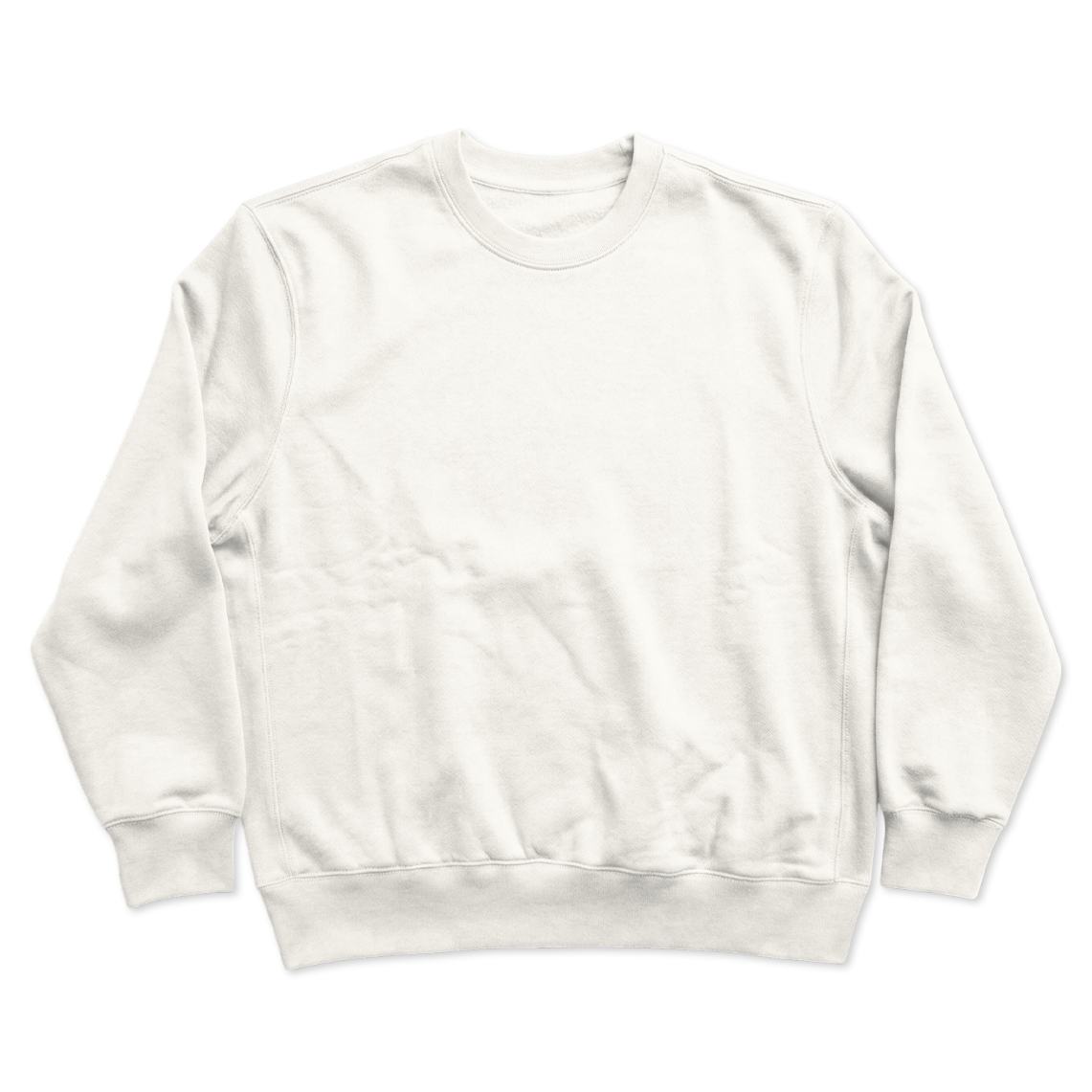 Custom Men’s & Women’s Oversized Crew Neck Sweatshirt in White – Front View on White Background, Oversized Crew Neck Sweatshirt, Terry Cotton | CustomWhiz