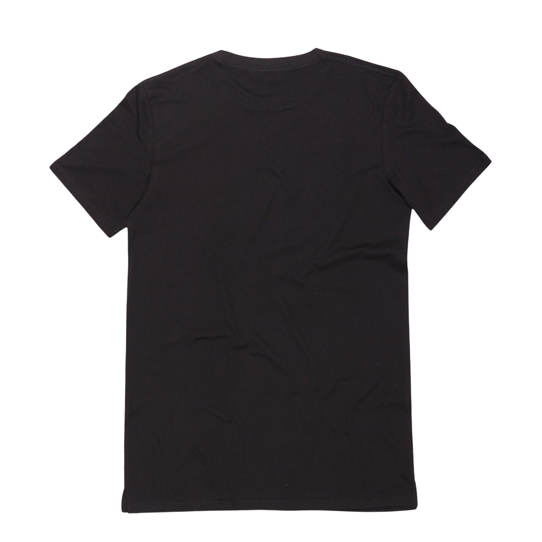 Custom Men’s & Women’s Tall Short Sleeve T-Shirt in Black – Back View on White Background, Tall Fit, Premium Organic Cotton | CustomWhiz