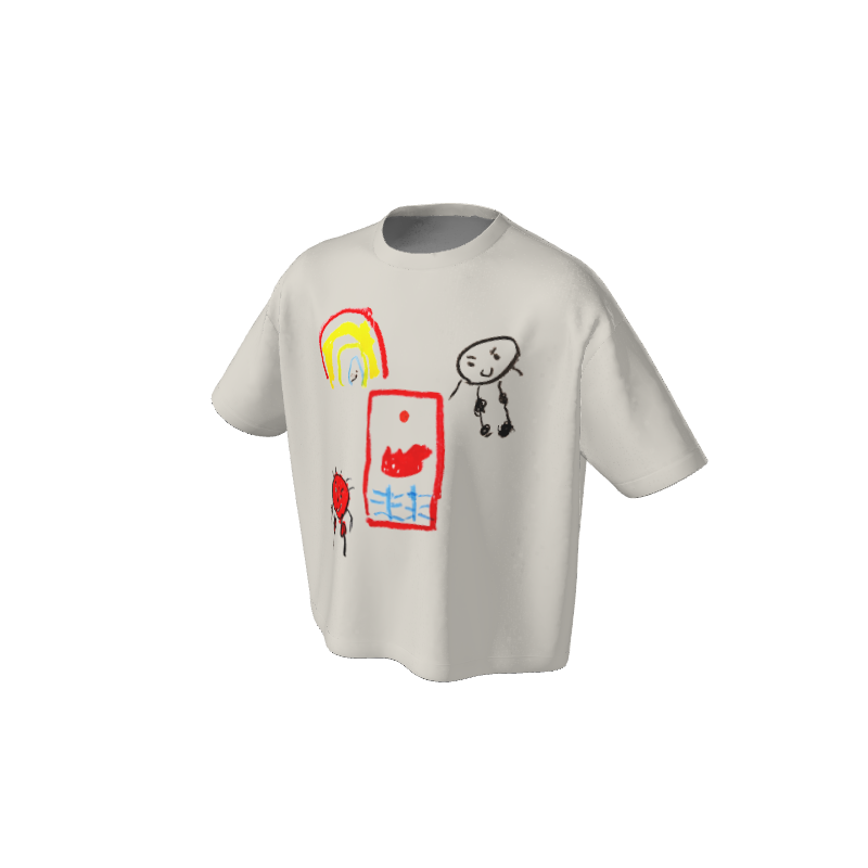 T-Shirts (3D) T-Shirt Kids Oversized Tee - KUD 1569. (x 1)