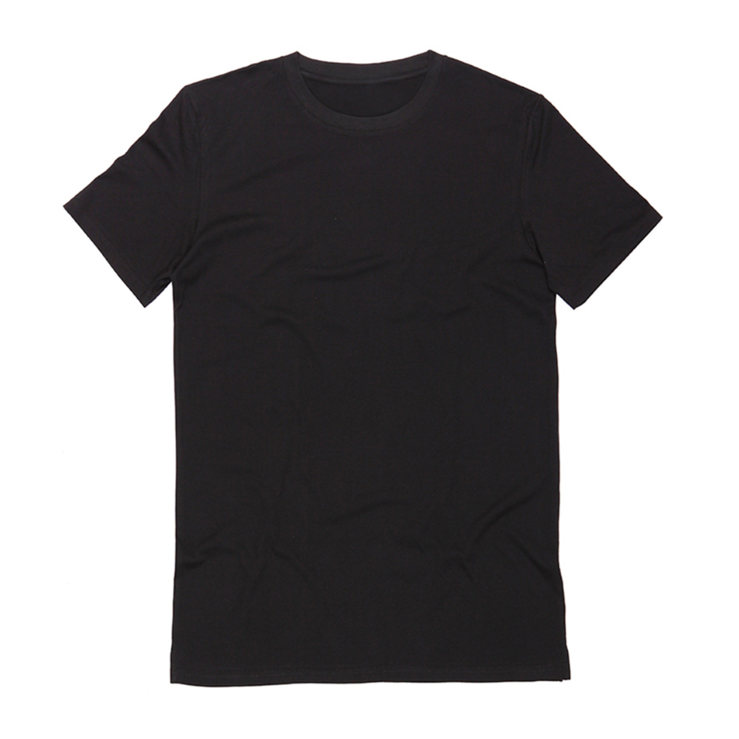 Unisex Cotton Box tshirt KUD142Oe Flat Lay - Black - Front View